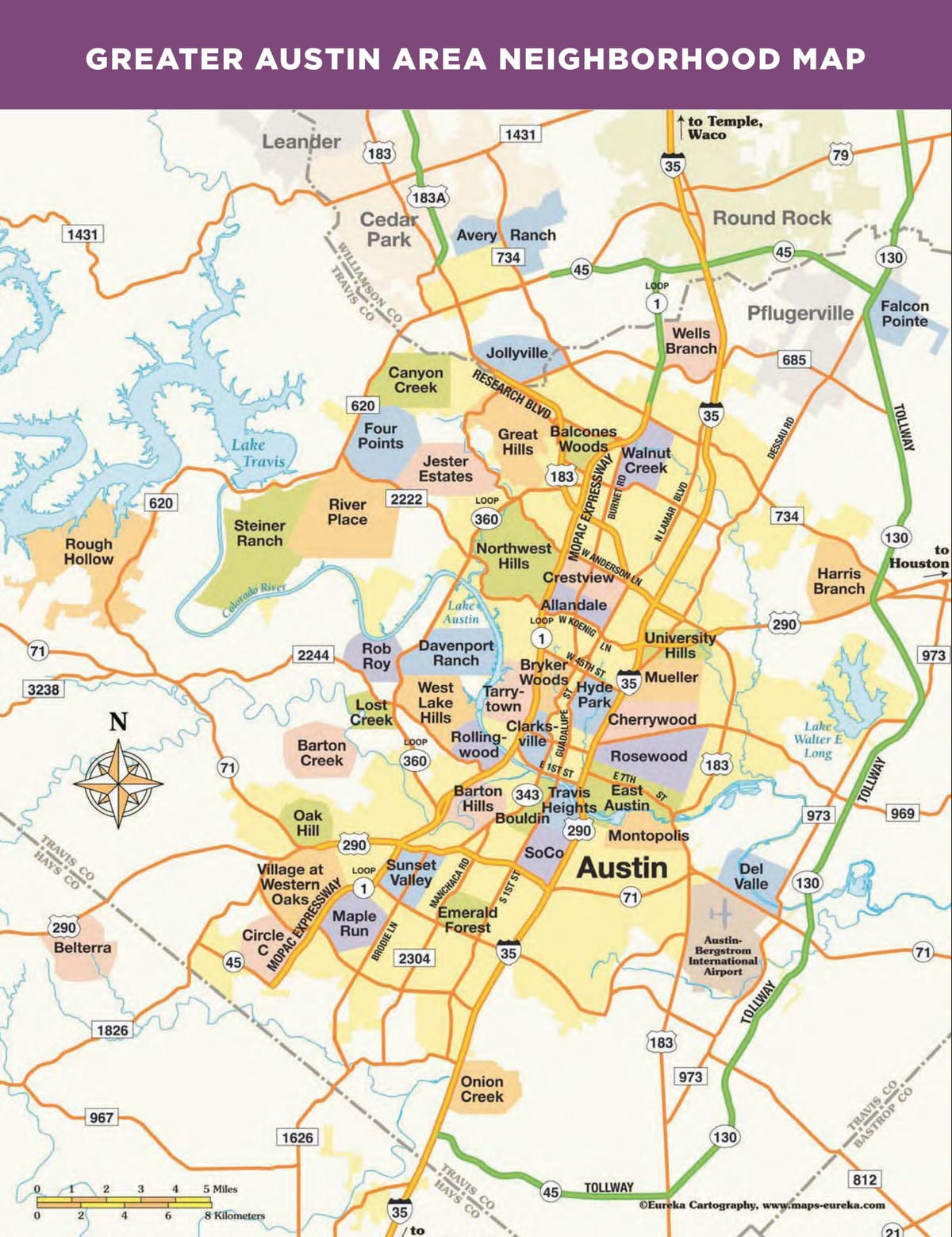 карта Осцін Тэхас кварталы