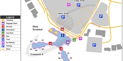 Осцін аэравакзал карце